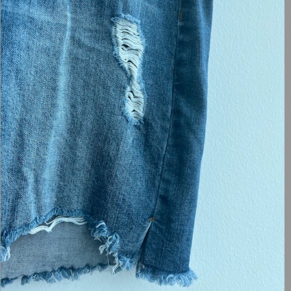 REWASH Distressed Denim Miniskirt 13/31 - Picture 3 of 4